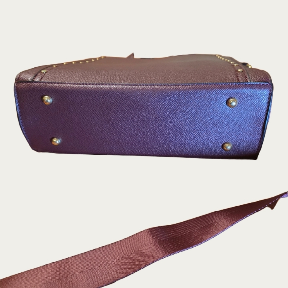 100th Anniversay London Fog Sophia Studded Tote Bag In Plum - Picture 10 of 17